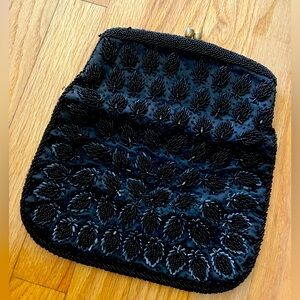 Vintage beaded silk clutch bag